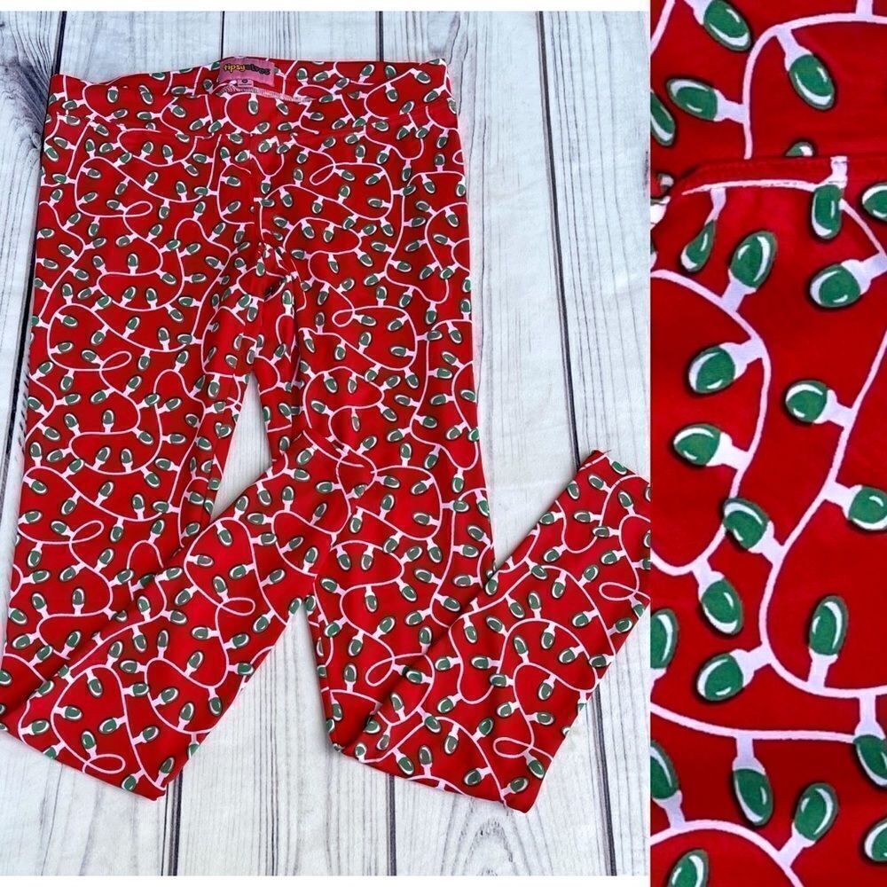 Tipsy Elves Womens‎ Christmas String Light Leggings Size Medium Spandex Blend